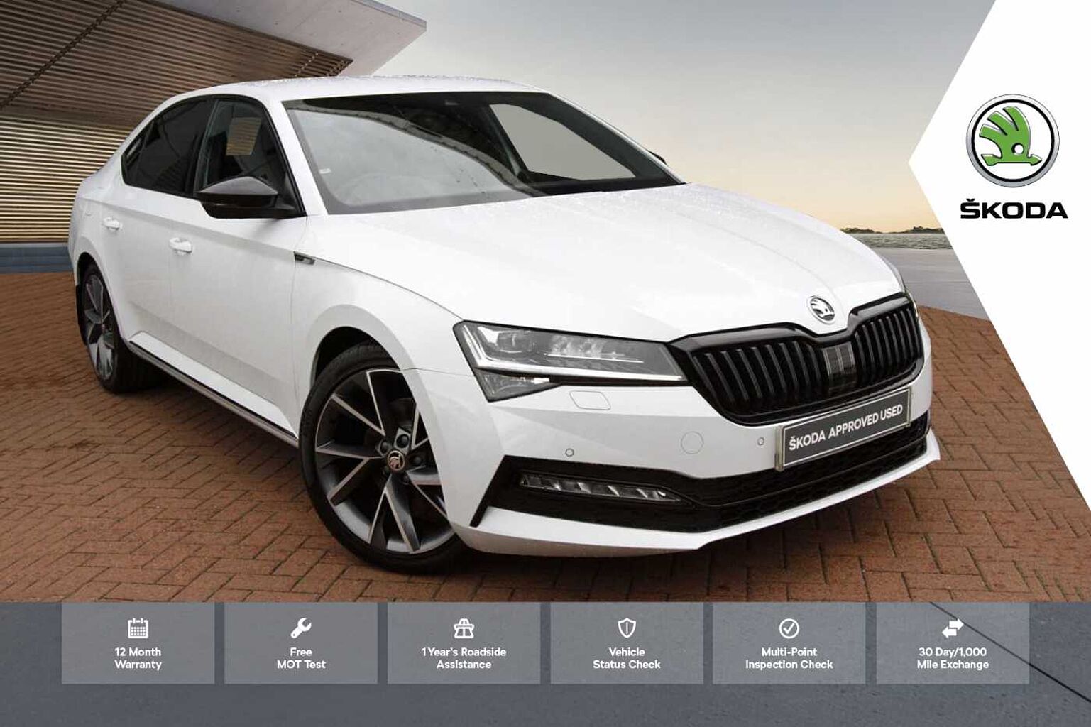 Find A Used White Skoda Superb 2 0 Tdi Scr 190ps Sportline Plus Dsg Hb In Edinburgh Skoda Uk