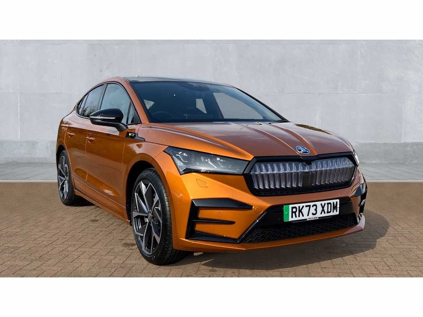 Find A Used Orange ŠKODA Enyaq Iv Coupe 220kW vRS 82kWh 4x4 5dr Auto ...